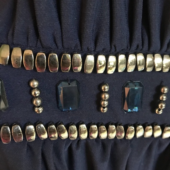 Navy Dress with Silver Embellishments - Picture 2 of 4